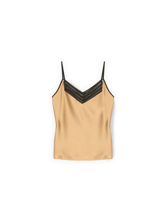 Motivi Motivi Top D035Q000542N002 Kremowy Slim Fit