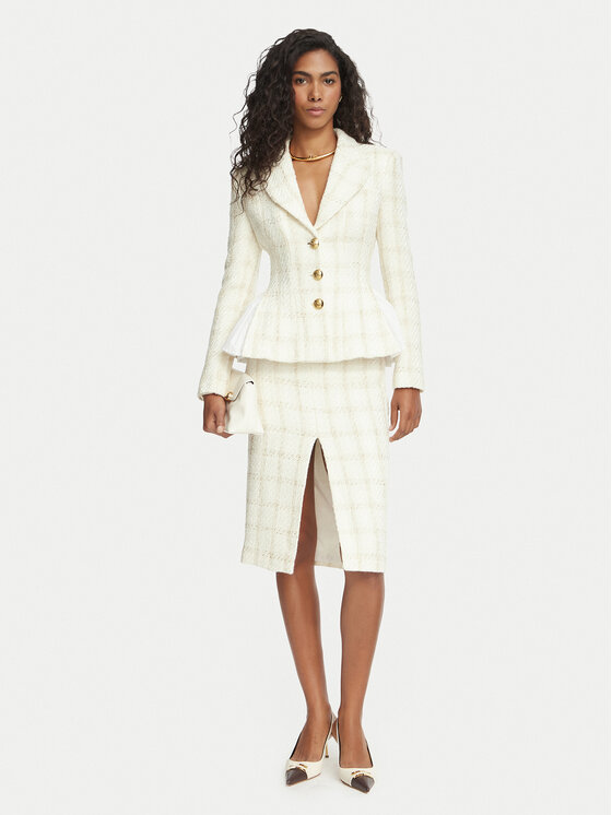 Elisabetta Franchi Elisabetta Franchi Sako GI-288-67E2-V960 Krémová Slim Fit