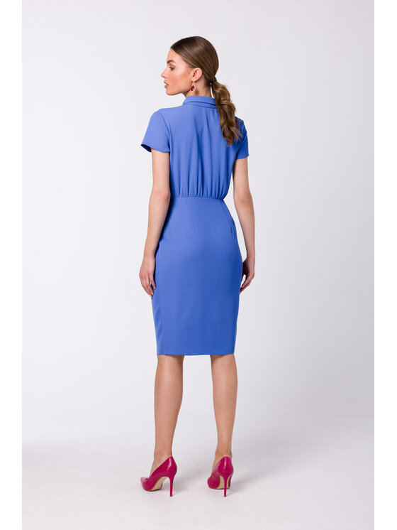 Stylove Stylove Košeľové šaty S335 Modrá Regular Fit