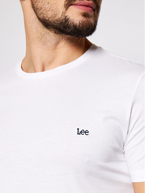 Lee Lee T-Shirt SS Patch Logo Tee L60UFQ12 112113578 Biały Regular Fit