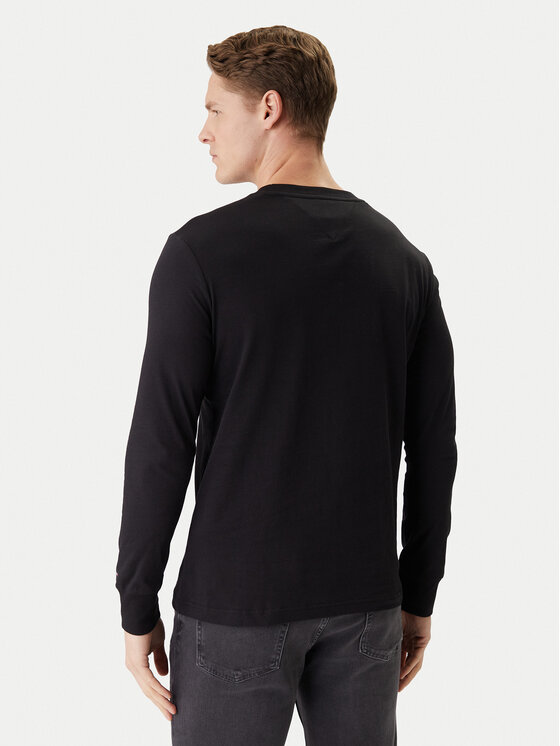 Tommy Hilfiger Tommy Hilfiger Longsleeve Brand Love Ls Tee MW0MW41454 Negru Slim Fit