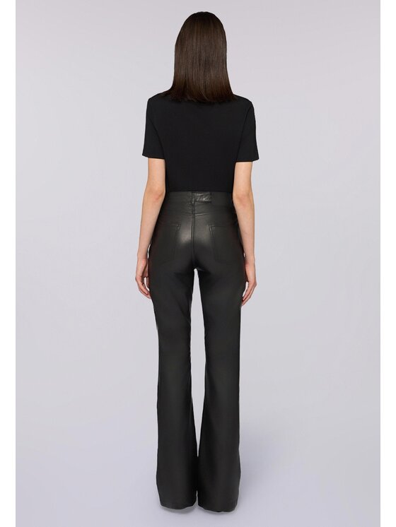 Trussardi Trussardi Pantaloni di pelle P324A002272N033 Nero Flare Fit