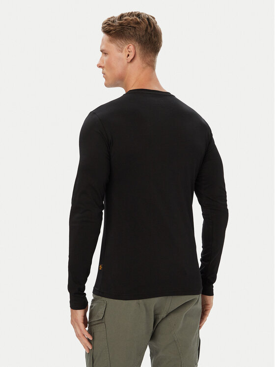 Alpha Industries Alpha Industries Longsleeve Basic Small Logo 198517 Czarny Regular Fit