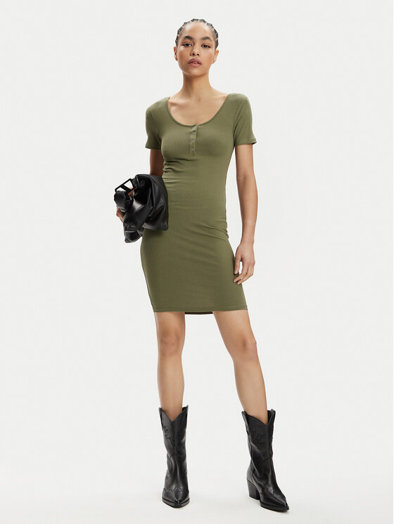 Pieces Pieces Haljina za svaki dan Kitte 17146324 Zelena Slim Fit
