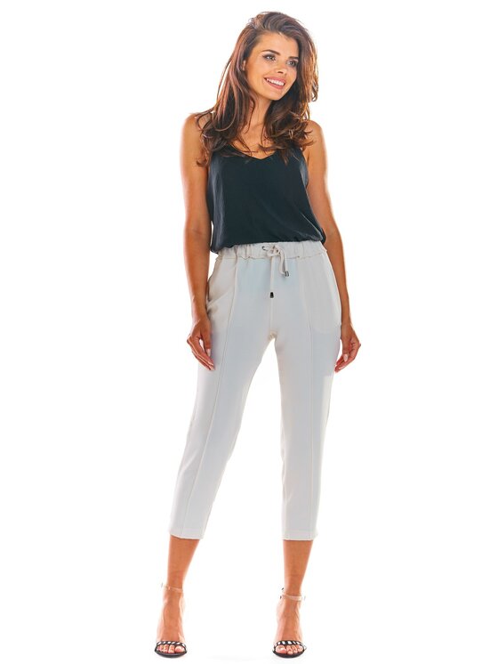 Awama Awama Spodnie damskie A306 Beżowy Basic Fit