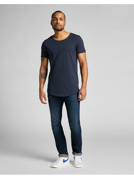 Lee Lee T-Shirt ELONGATED TEE Niebieski Regular Fit