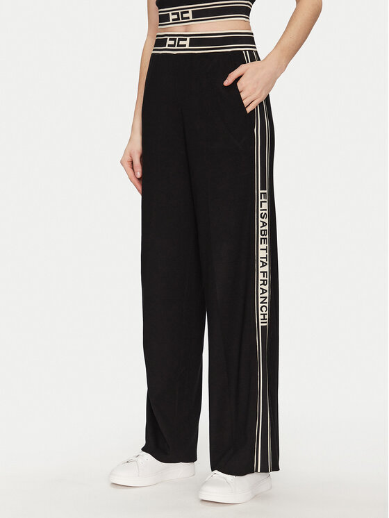Elisabetta Franchi Elisabetta Franchi Pantaloni trening KP-65S-51E2 Negru Regular Fit