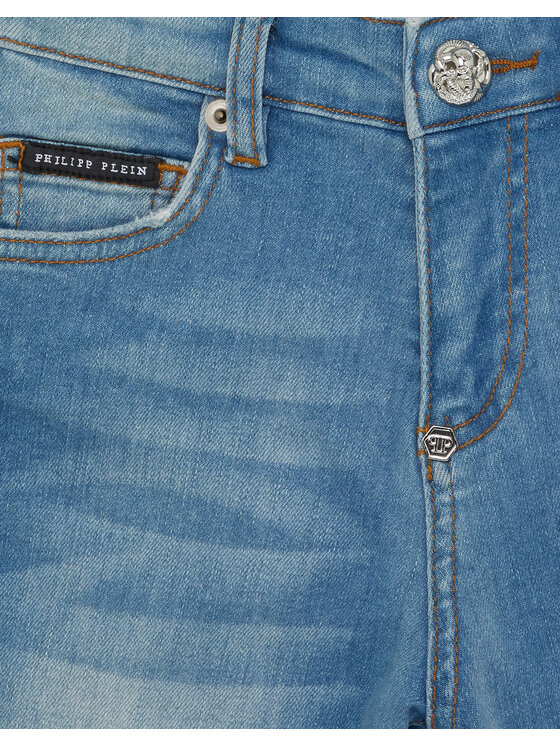 PHILIPP PLEIN PHILIPP PLEIN Pantaloncini di jeans 28123 Celeste Basic Fit