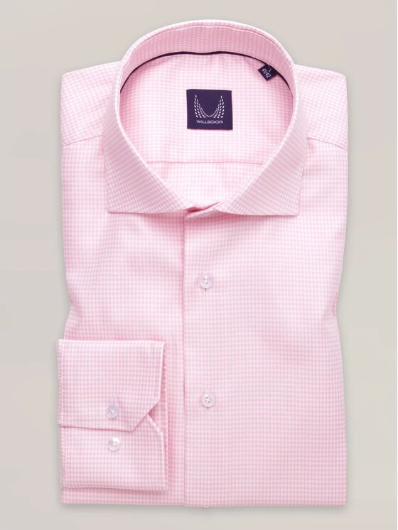 Willsoor Willsoor Koszula 43012sl Różowy Slim Fit