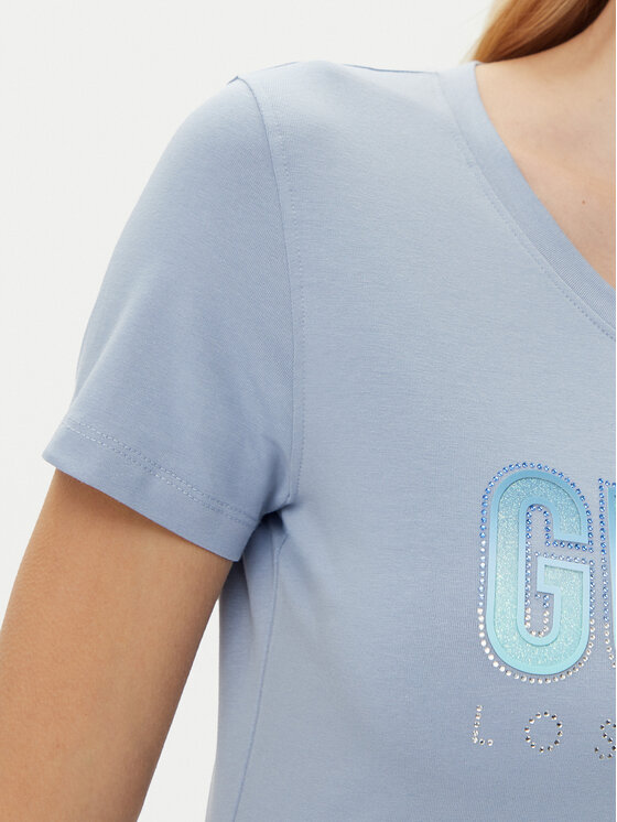 Guess Guess Tričko W5GI14 J1314 Modrá Regular Fit