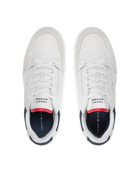 Tommy Hilfiger Tommy Hilfiger Sneakersy Th Basket Core Lth Mix Ess FM0FM05058 Biela