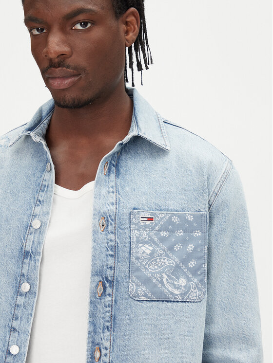 Tommy Jeans Tommy Jeans džínová košile DM0DM21362 Modrá Regular Fit