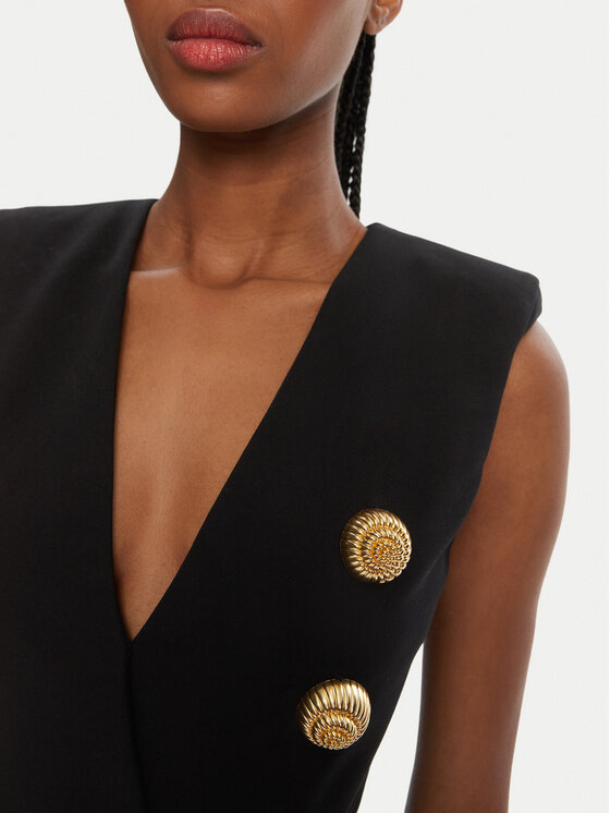 Balmain Balmain Estélyi ruha DF0RP575JE50 Fekete Regular Fit