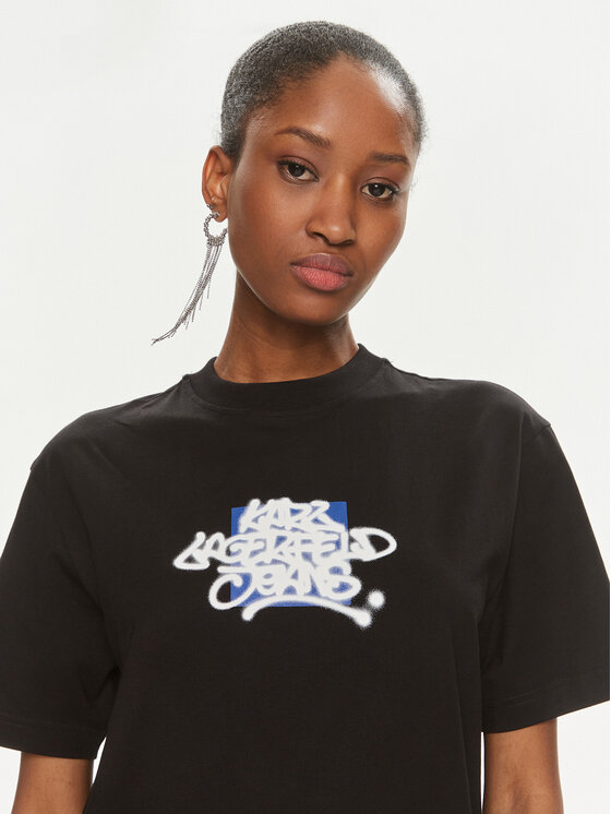 Karl Lagerfeld Jeans Karl Lagerfeld Jeans Φόρεμα καθημερινό 241J1300 Μαύρο Regular Fit