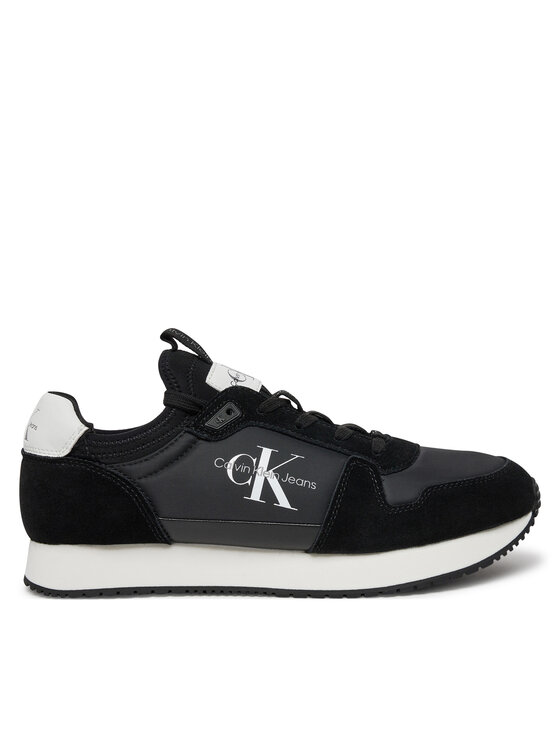 Calvin Klein Snīkeri Runner Sock Laceup Ny-Lth YM0YM00553 Melns