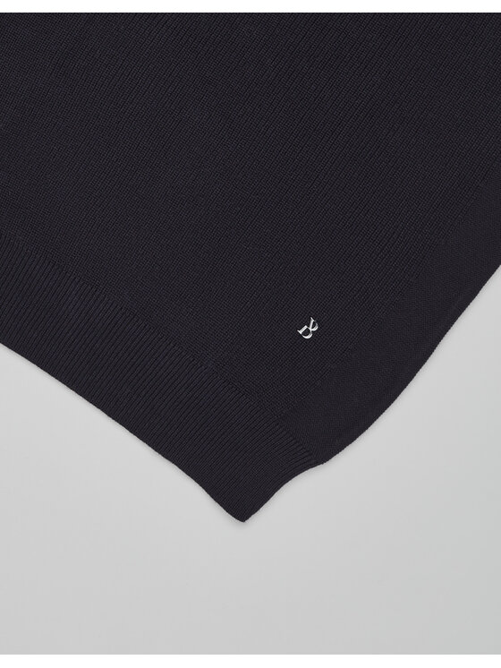 Borgio Borgio Polo crespino Granatowy Classic Fit