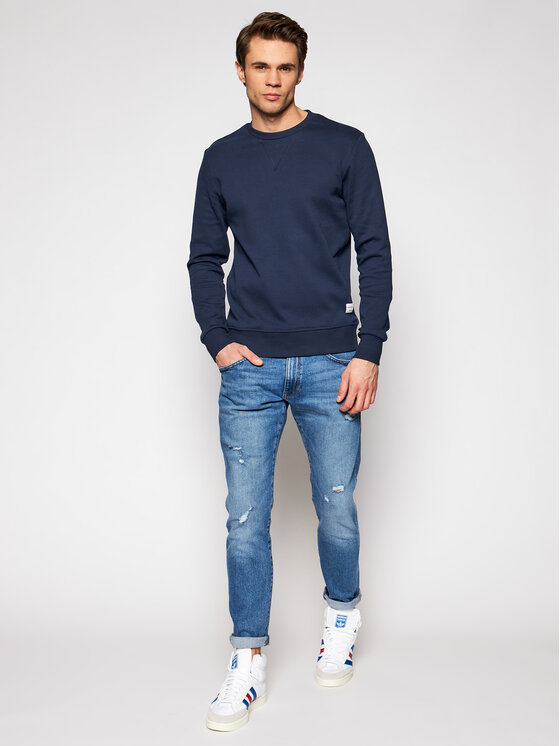 Felpa Basic 12181903 Blu scuro Regular Fit