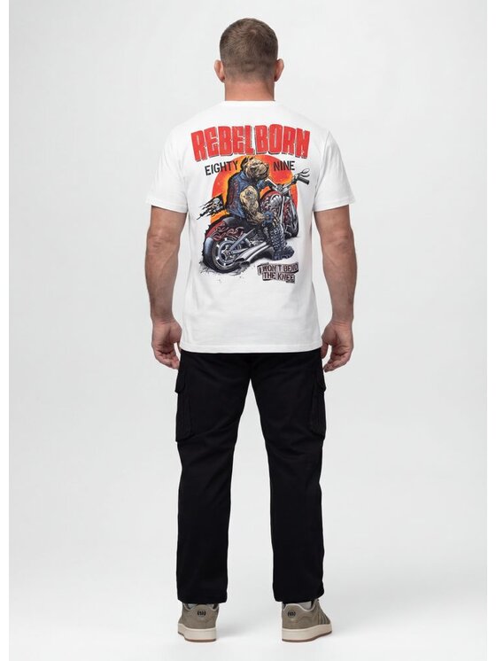 PITBULL PITBULL T-Shirt REBEL BORN Biały Regular Fit