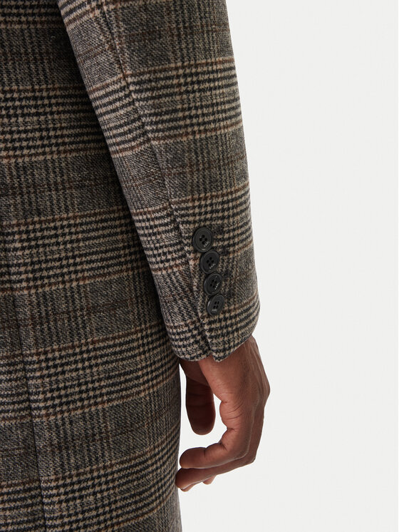 KARL LAGERFELD KARL LAGERFELD Płaszcz wełniany 455733 554755 Szary Regular Fit
