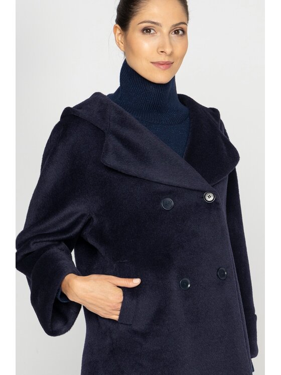 Deni Cler Milano Deni Cler Milano Płaszcz W-DC-8076-D5-K2-58-1 Granatowy Regular Fit