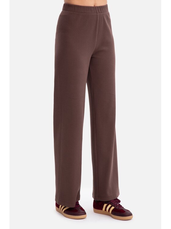 BeWear BeWear Spodnie dzianinowe b300 Brązowy Baggy Fit