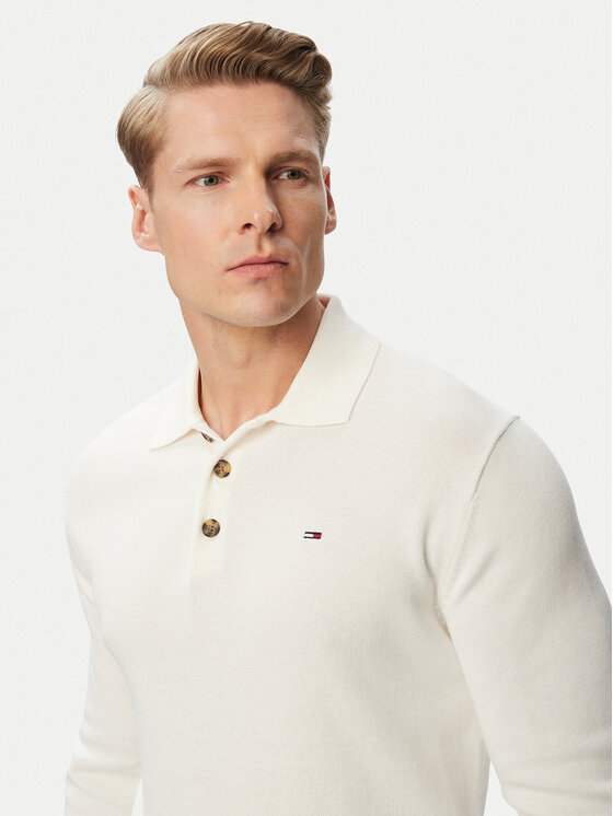 Tommy Jeans Tommy Jeans Πουλόβερ Essential DM0DM20304 Λευκό Slim Fit