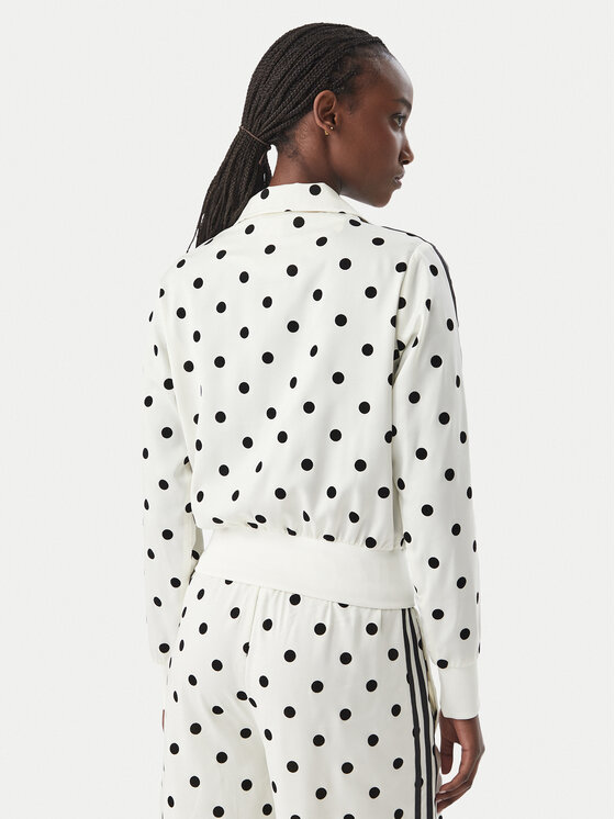 adidas adidas Суитшърт Satin Polka Dots Tt Track Top KV1165 Кремав Regular Fit