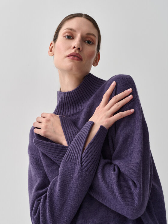 TATUUM TATUUM Sweter LINER 2 Fioletowy Classic Fit