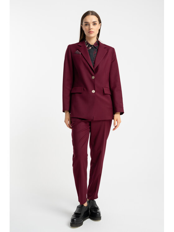 CLICK CLICK Σακάκι 71-0044 Μπορντό Classic Fit
