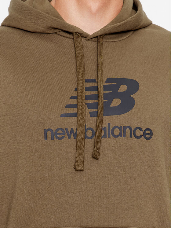 New Balance New Balance Majica dugih rukava Essentials Stacked Logo French Terry Hoodie MT31537 Smeđa Regular Fit