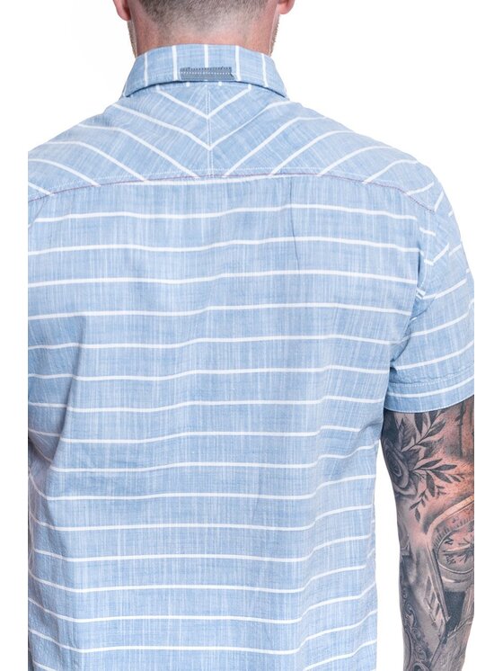 Mustang Mustang Camicia CHRIS STRIPE SHIRT Blu Regular Fit
