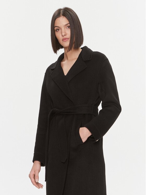 Liu Jo Liu Jo Vlněný kabát MF3242 T4627 Černá Regular Fit