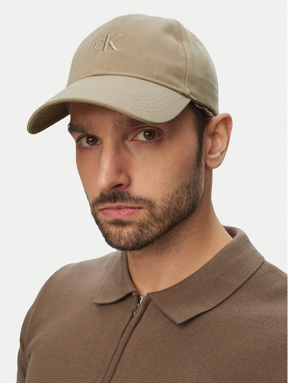 Calvin Klein Calvin Klein Καπέλο Jockey Monogram Embroidery Baseball Cap LV04G5002G Μπεζ