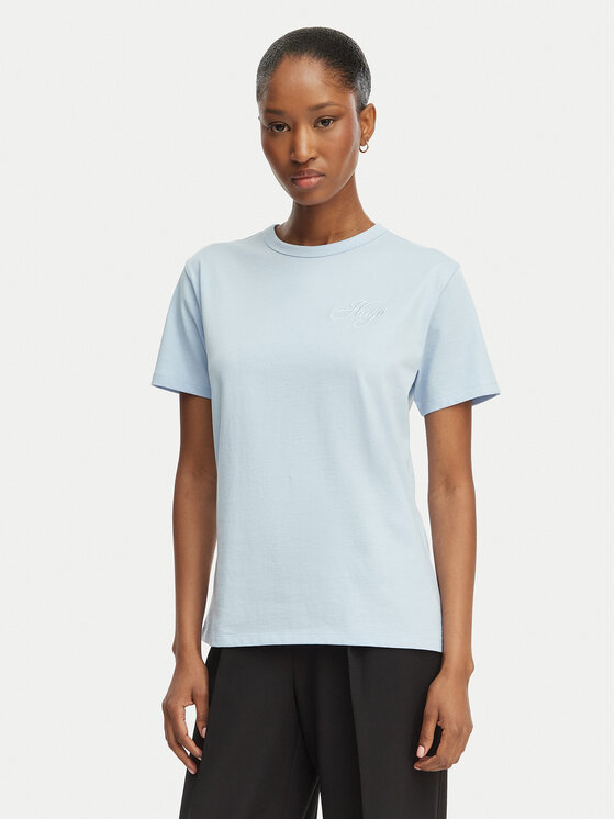 HUGO HUGO Тишърт Damacia_7 50561233 Светлосин Regular Fit