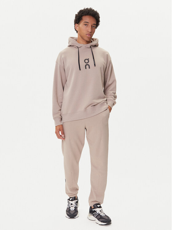 On On Majica dugih rukava Club Hoodie 1ME1003 Bež Relaxed Fit