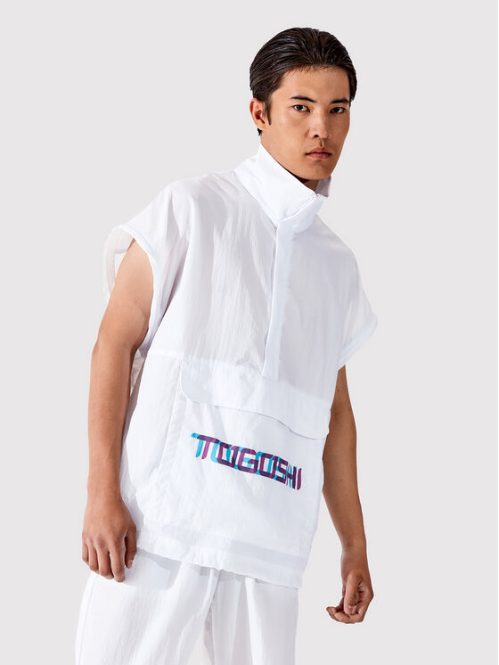 Togoshi Togoshi Geacă fără fermoar TG22-KUU001 Alb Oversize