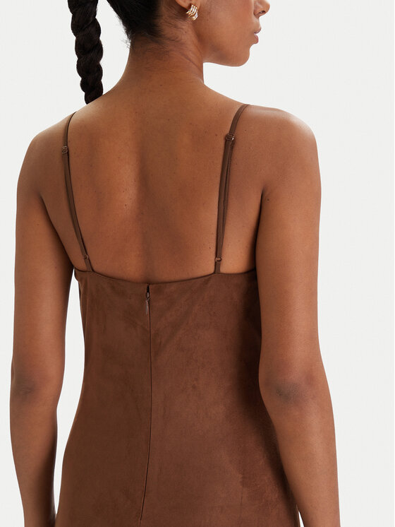 Bardot Bardot Haljina od imitacije kože Nadira 59194DB3 Smeđa Slim Fit