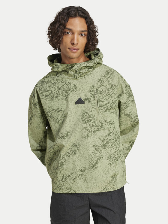 adidas adidas Geacă fără fermoar City Escape IY1517 Verde Loose Fit