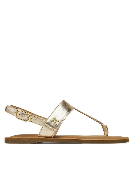 Tommy Hilfiger Tommy Hilfiger Sandále Metallic Leather Thong Sandal FW0FW08798 Zlatá