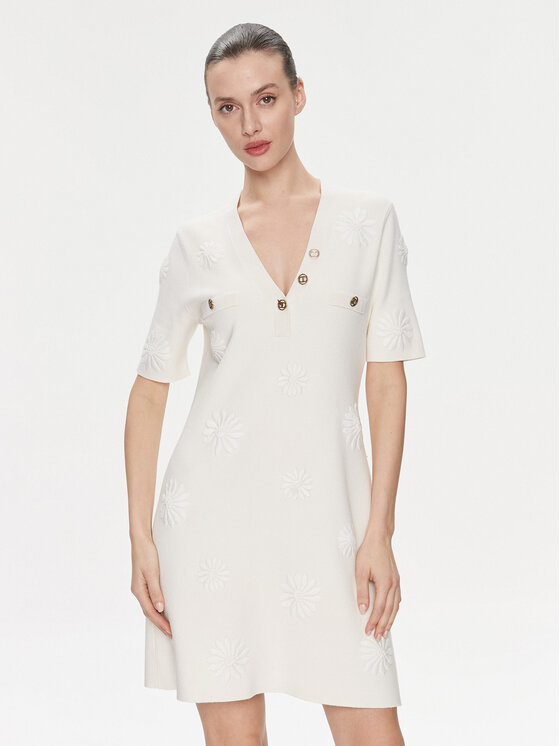 TWINSET TWINSET Trikotažinė suknelė 241TP3095 Écru Regular Fit