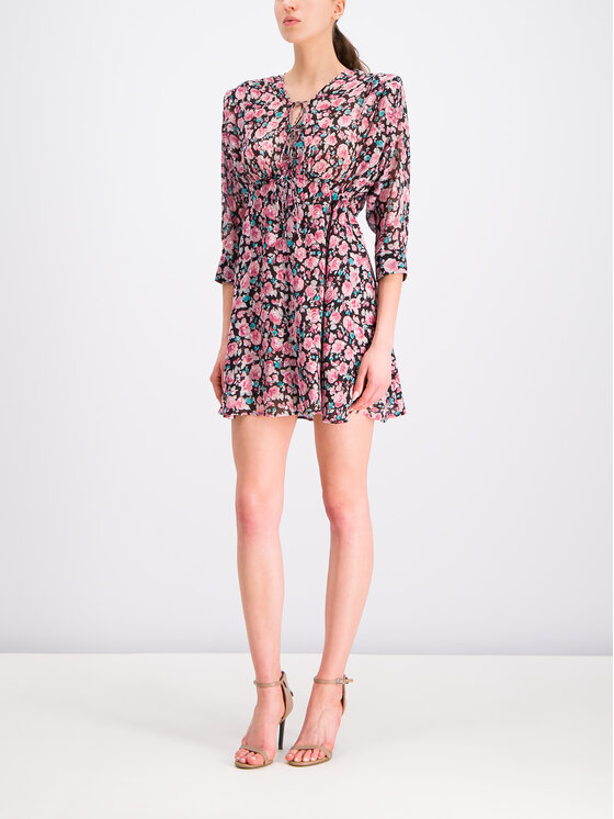The Kooples Sukienka letnia Candy Flowers Lurex FROB18159K Różowy ...
