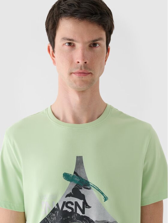 4F 4F T-shirt 4FRAW24TTSHM2301-41S Verde Regular Fit