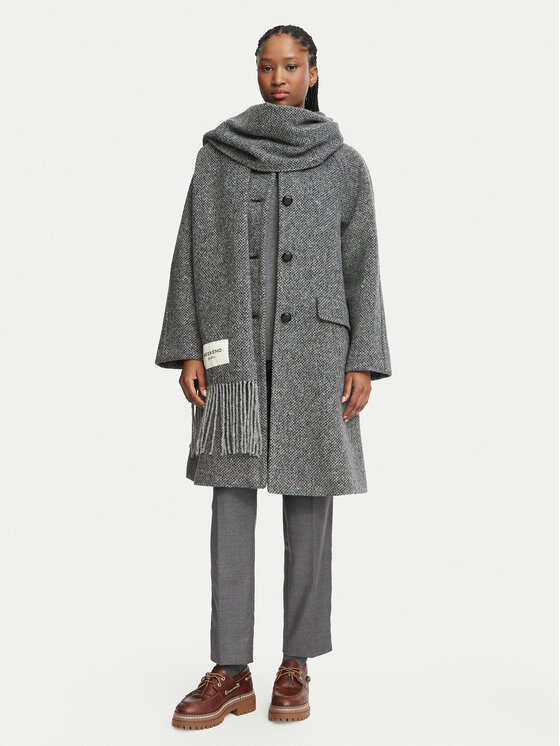 Weekend Max Mara Weekend Max Mara Vilnas mētelis Latino 2625016032 Pelēks Regular Fit