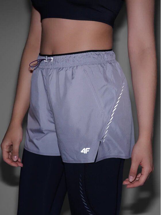 4F 4F Šortky 4FWAW24TFSHF0758-25S Sivá Authentic Slim Fit