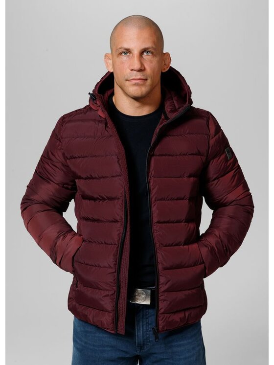 PITBULL PITBULL Kurtka zimowa Kurtka zimowa męska z kapturem Seacoast III XL Bordowy Regular Fit