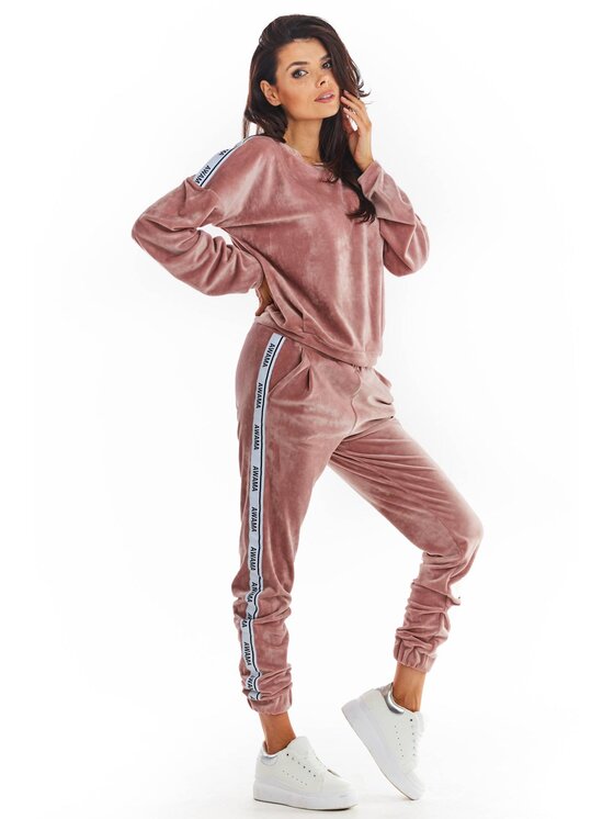 Awama Awama Bluza A374 Różowy Basic Fit