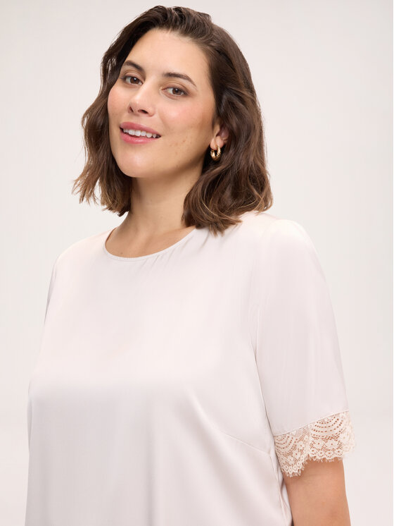 Fiorella Rubino Fiorella Rubino Bluzka 2173T002566N002 Kremowy Regular Fit
