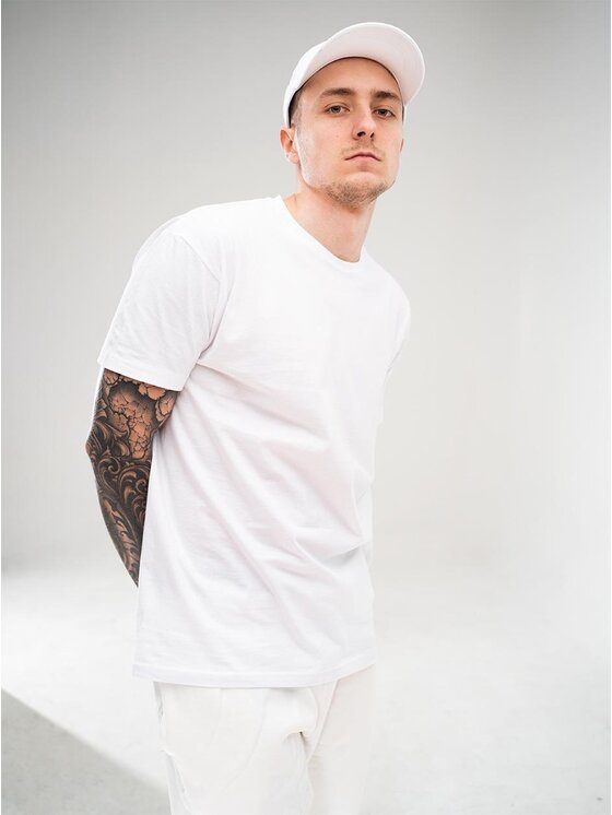 Urban City Urban City T-Shirt Koszulka Z Krótkim Rękawem Męska Biała UrbanCity No Logo 2XL Biały Regular Fit