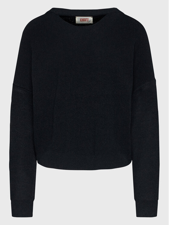 Kontatto Pulover 3M7760 Črna Relaxed Fit