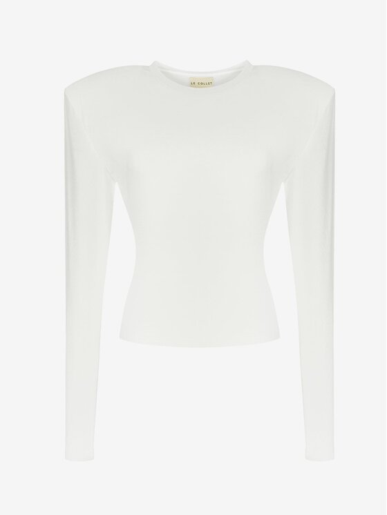 Le Collet Le Collet Bluzka CAMILLE Kremowy Slim Fit
